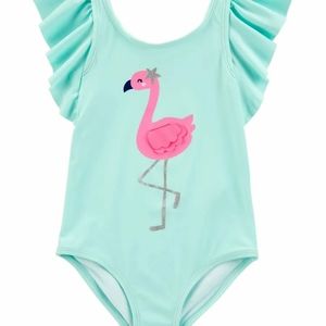 Carter's Flamingo 1 piece swimsuit-Sea green